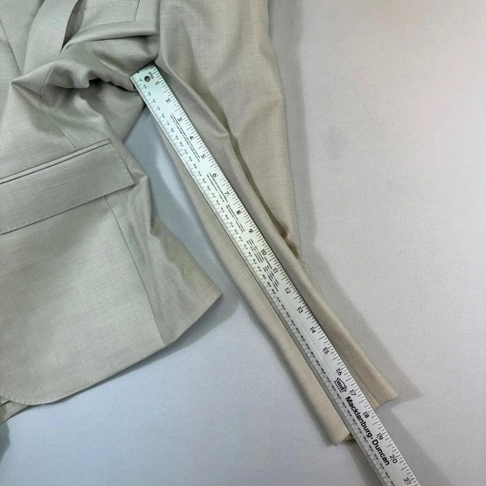 J.Crew Ludlow Suit Mens 40R 34W Beige Wool Silk Linen Vitale Barberis Canonico